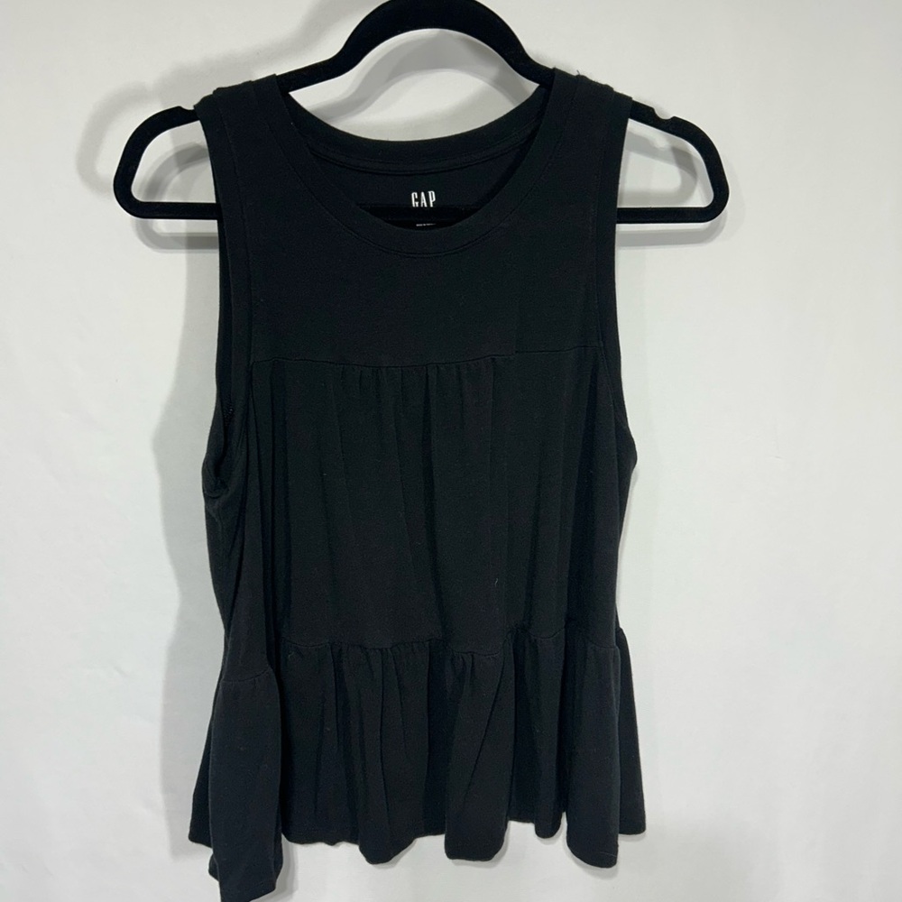 GAP Women's Black Peplum Tank Top